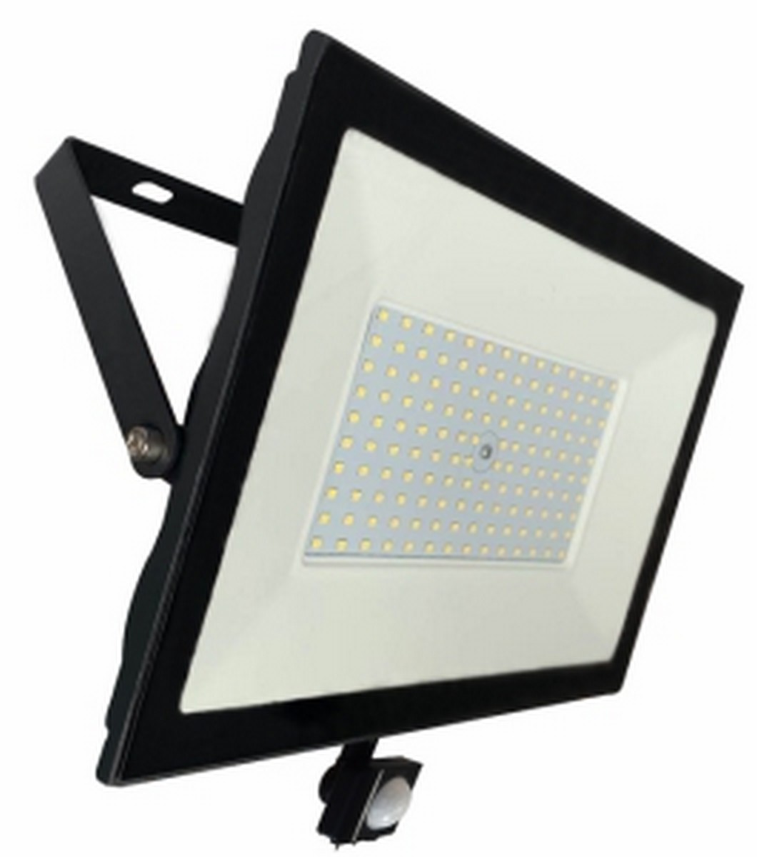 Прожекторы светодиодные Прожектор светодиодный LEEK LE LED FL IR 100W BLACK IP65 холодный белый (с сенсором) LE040304-0006 