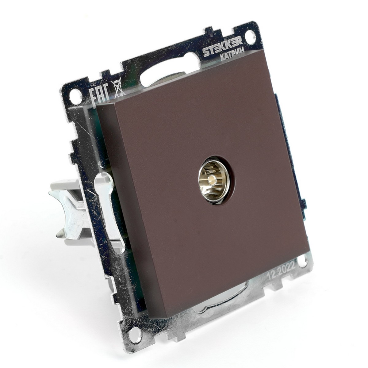 Катрин - Розетки и выключатели Stekker Розетка телевизионная 1-местная STEKKER GLS00-7108-04 75 Ом 5-862МГц Катрин шоколад 49024