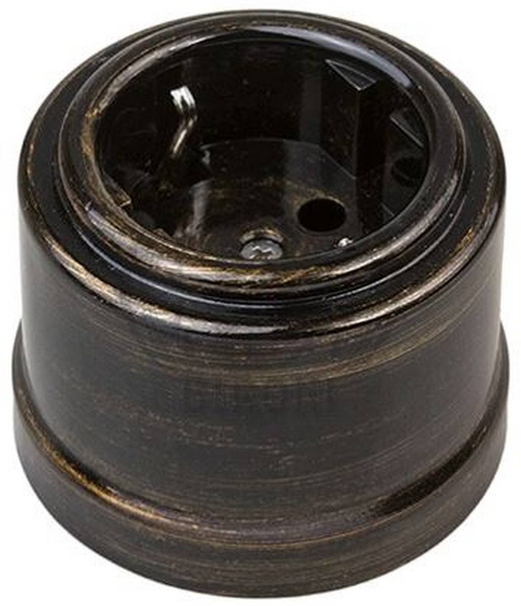 Bironi Лизетта - Ретро розетки и выключатели Розетка с/з BIRONI Пластик Бронза B1-101-25