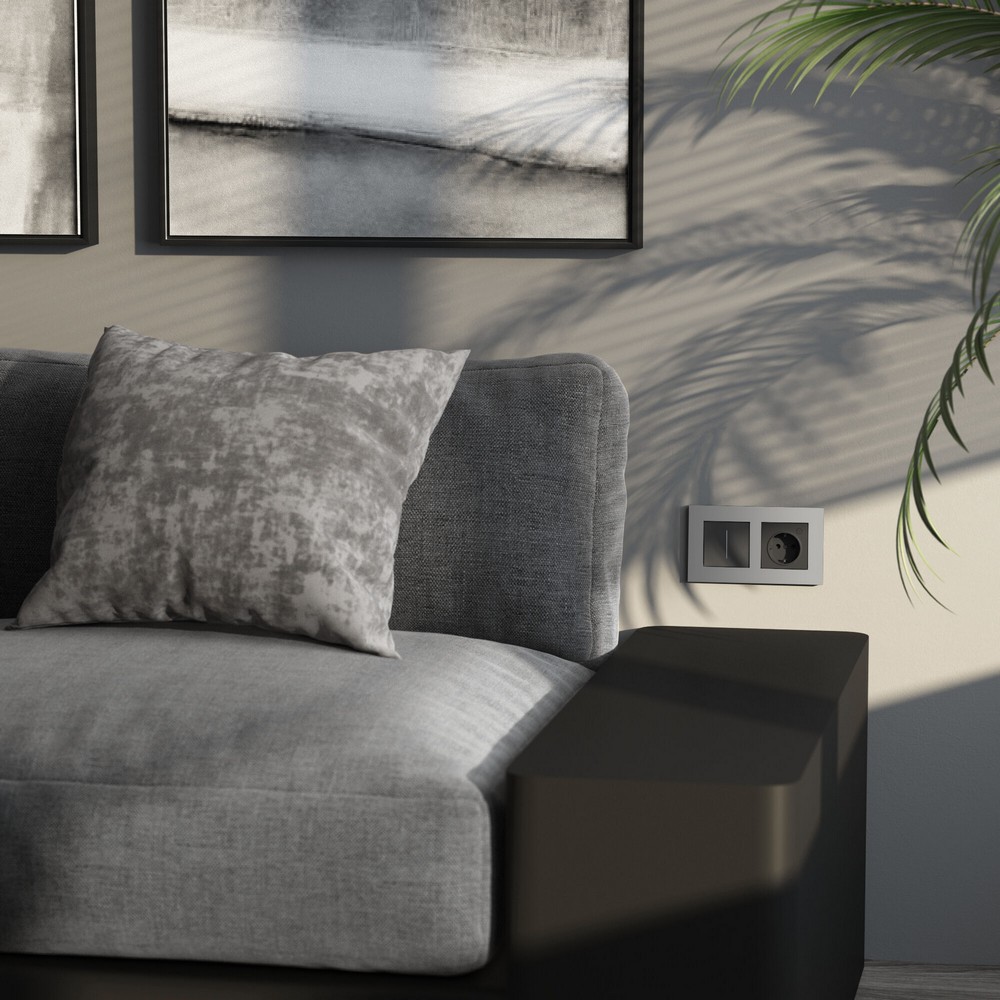 Рамки Werkel Slab Рамка Werkel на 2 поста Slab (серебро матовый) W00229650