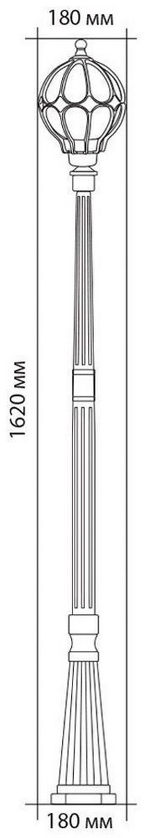 Уличный светильник Feron PL3707 столб круглый 60W 230V E27, черное золото  11379
