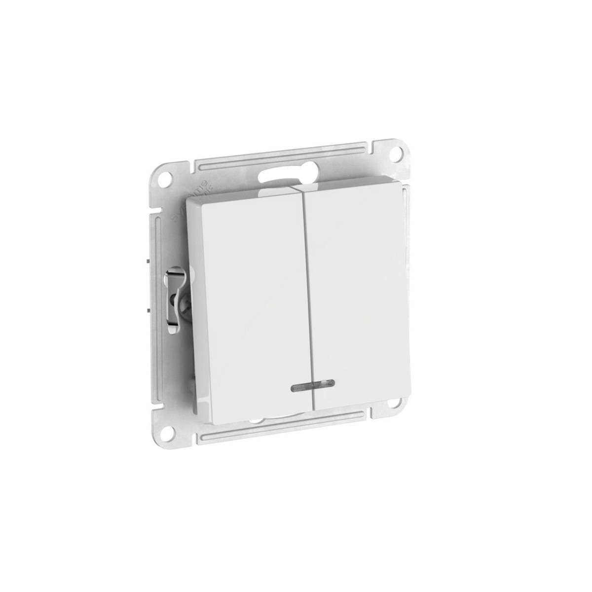 AtlasDesign Белый Выключатель SE AtlasDesign Белый 2-клавишный с подсветкой быстрозажим. клем. ATN000153S