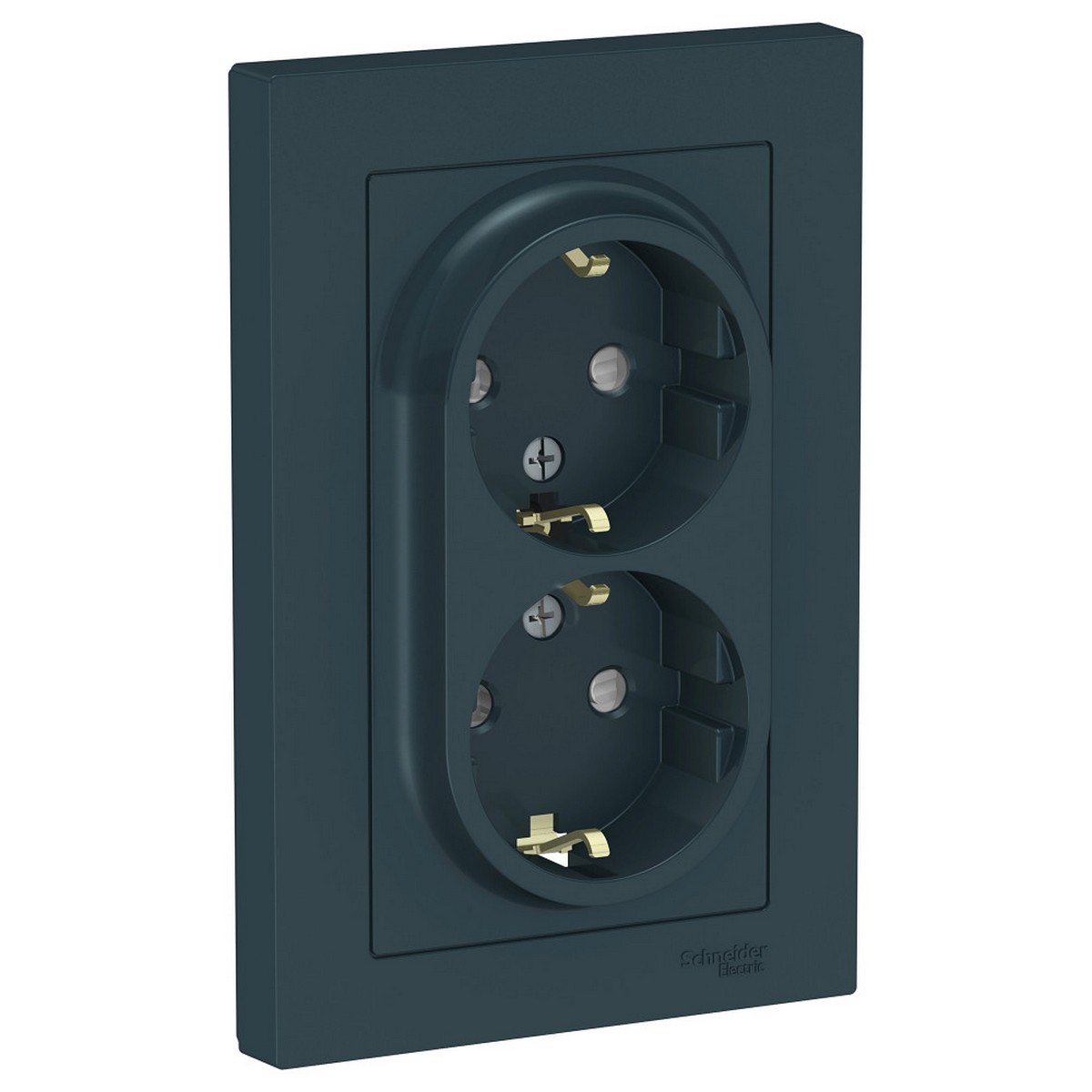AtlasDesign Изумруд Розетка Systeme Electric AtlasDesign Изумруд с/з двойная, со шторками, 16А, в сборе ATN000826