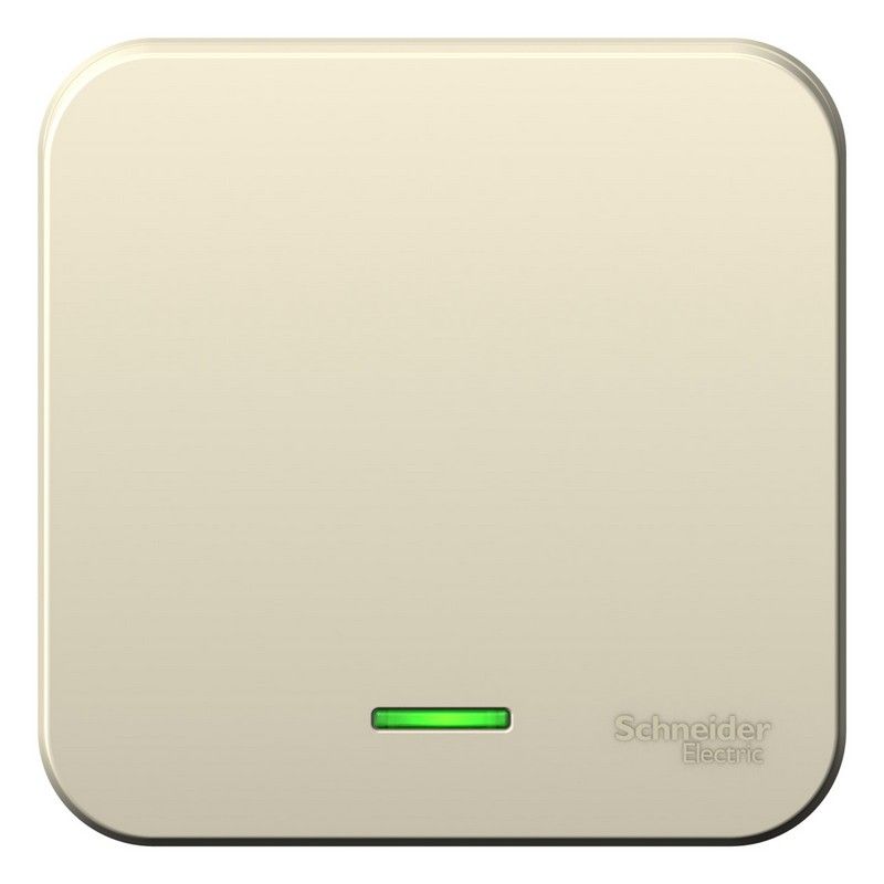 Blanca молочные розетки и выключатели Выключатель SE Blanca 1-клавишный Молочный наружный с подсветкой изолир. пластина BLNVA101112