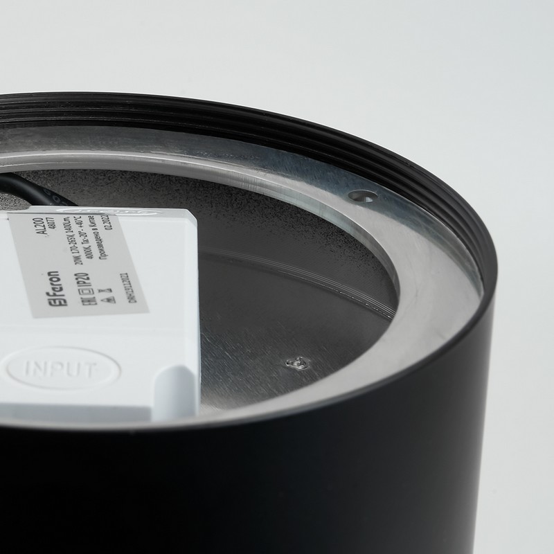 Светильник спот светодиодный Feron AL200 “Simple matte” 10W черный 4000К 48075
