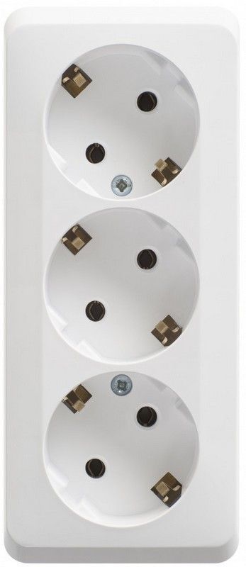 Этюд Белый Розетка 3-ая Systeme Electric Этюд наружный Белый с/з без шторок 16А 250B PA16-011B