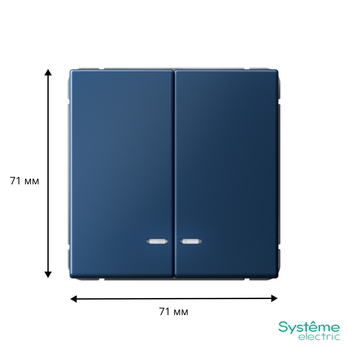 ArtGallery Аквамарин Выключатель Systeme Electric ArtGallery Аквамарин 2-клавишный с подсветкой  GAL001153