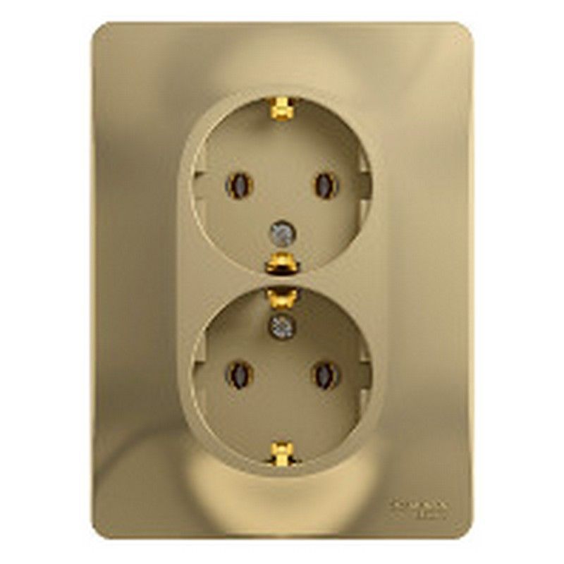 Glossa Титан Розетка Systeme Electric Glossa Титан 2-я с заземлением (в сборе с рамкой) GSL000424