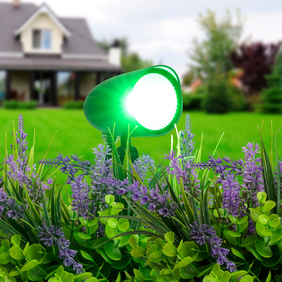 Светодиодные ландшафтные светильники Светодиодный светильник тротуарный (грунтовый) Feron SP2714 12W зеленый IP65 51767 