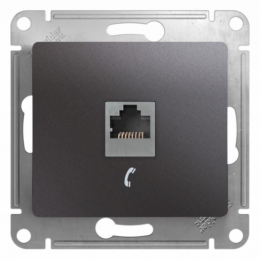Glossa Графит Розетка телефонная Systeme Electric Glossa Графит RJ11 GSL001381T