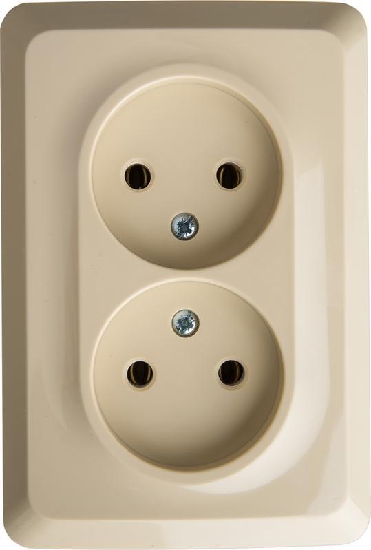 Этюд Кремовый Розетка 2-ая Systeme Electric Этюд наружный Бежевый угловая б/з без шторок 16А 250B PA16-105K