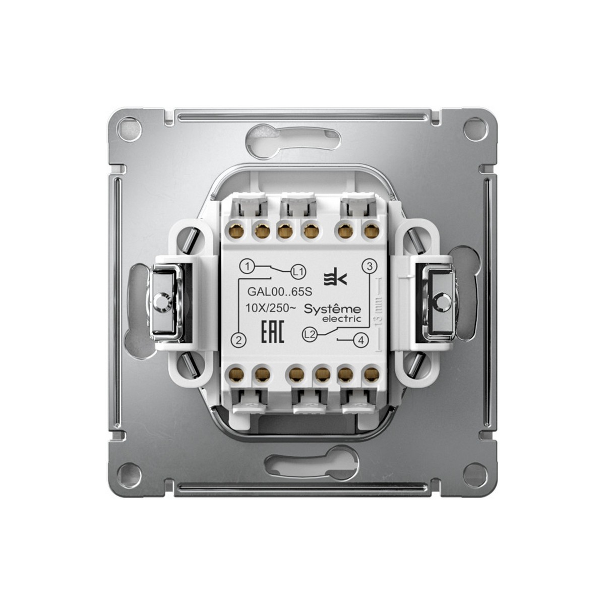 ArtGallery Алюминий Переключатель SE ArtGallery Алюминий 2-клавишный, быстрозажим. клем. GAL000365S