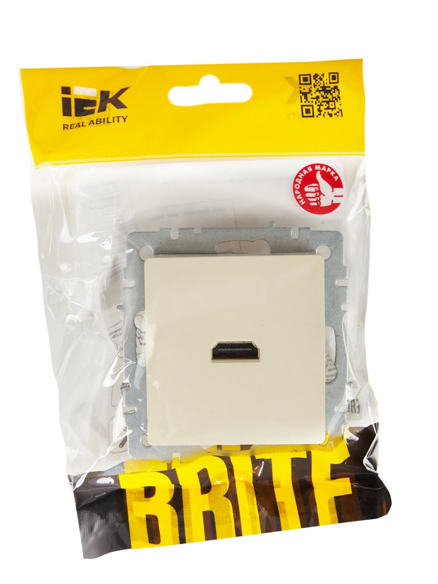 IEK Brite Бежевый Розетка IEK BRITE HDMI РHDMI-0-БрКр бежевый BR-H10-K10