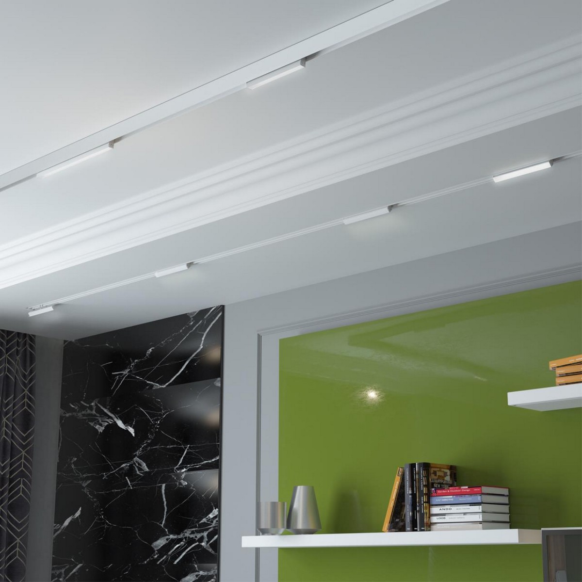 Трековые светодиодные светильники Низковольтный накладной/подвесной шинопровод 1м NOVOTECH 135090 FLUM 