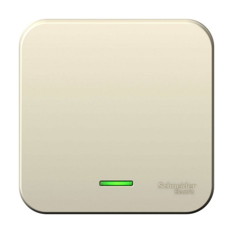 Blanca молочные розетки и выключатели Выключатель SE Blanca 1-клавишный Молочный наружный с подсветкой 6А изолир. пластина BLNVA061112