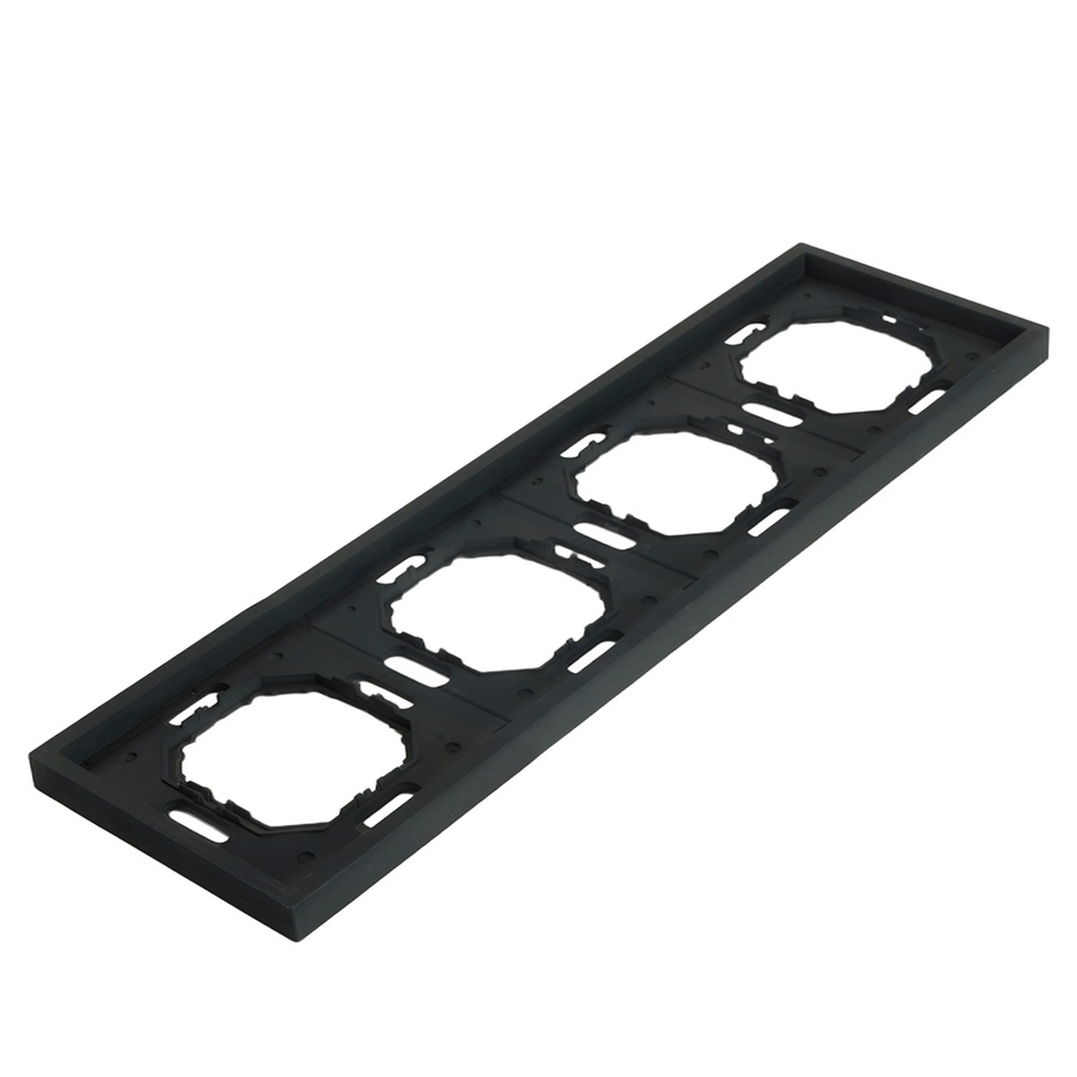 Эмили - Розетки и выключатели Stekker Рамка 4-ая STEKKER Эмили PFR00-5004-05 черный уголь soft touch 49861