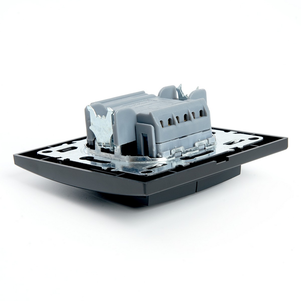 Эрна - Розетки и выключатели Stekker Переключатель 2-клавишный STEKKER PSW10-9008-03 10А Эрна черный с рамкой 39921