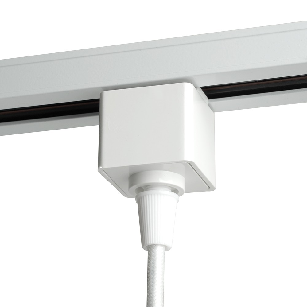 Трековые светодиодные светильники Светильник Feron AL197 трековый однофазный на шинопровод под лампу на подвесе E27 белый 48554 
