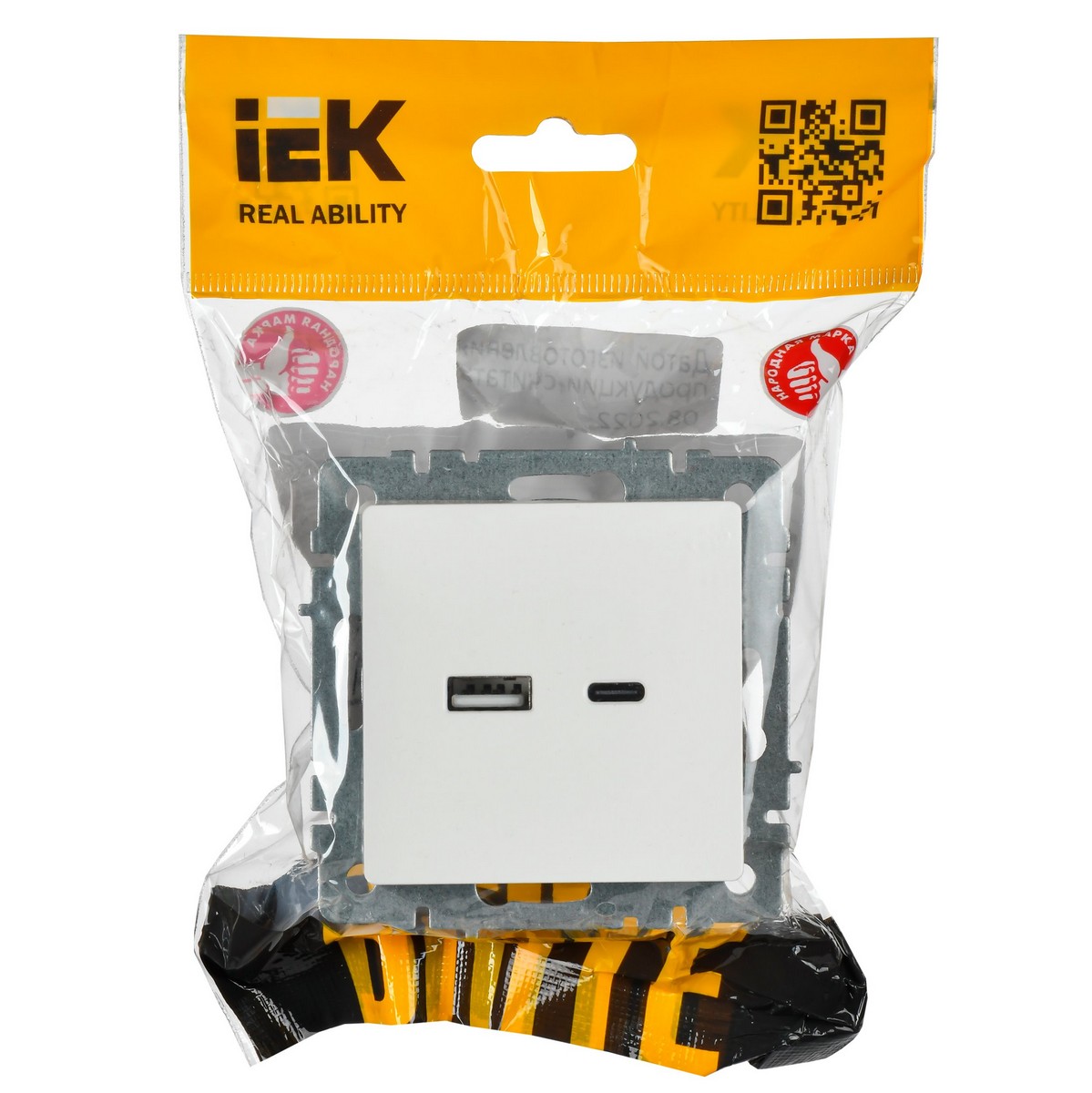 IEK Brite Белый Розетка IEK BRITE USB A+C 18Вт РЮ11-1-БрБ белый BR-U22-018-K01