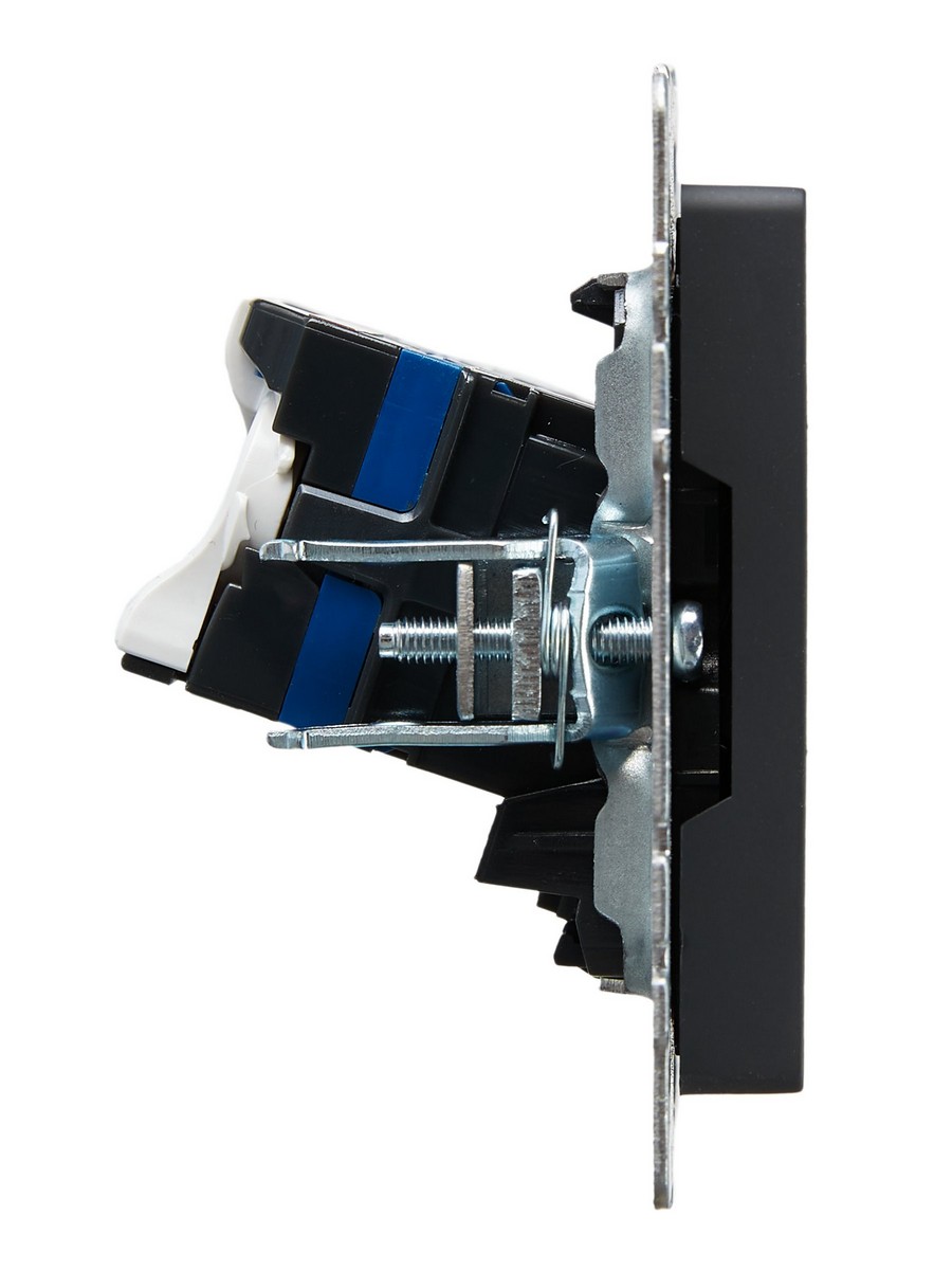 IEK Brite Графит Розетка компьютерная IEK BRITE BASE Графит 2-ая RJ45 кат.6 РК11-2-БрГ BR-K20-2-K53