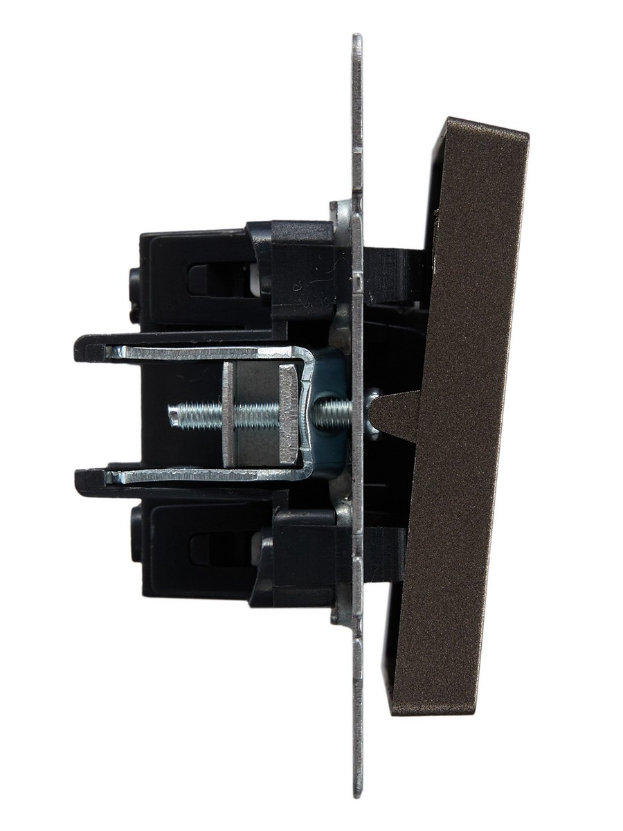 IEK Brite Бронза Выключатель IEK BRITE BASE Темн.бронза 1-кл. прох. с инд. 10А ВС10-1-7-БрТБ BR-V12-1-10-K45