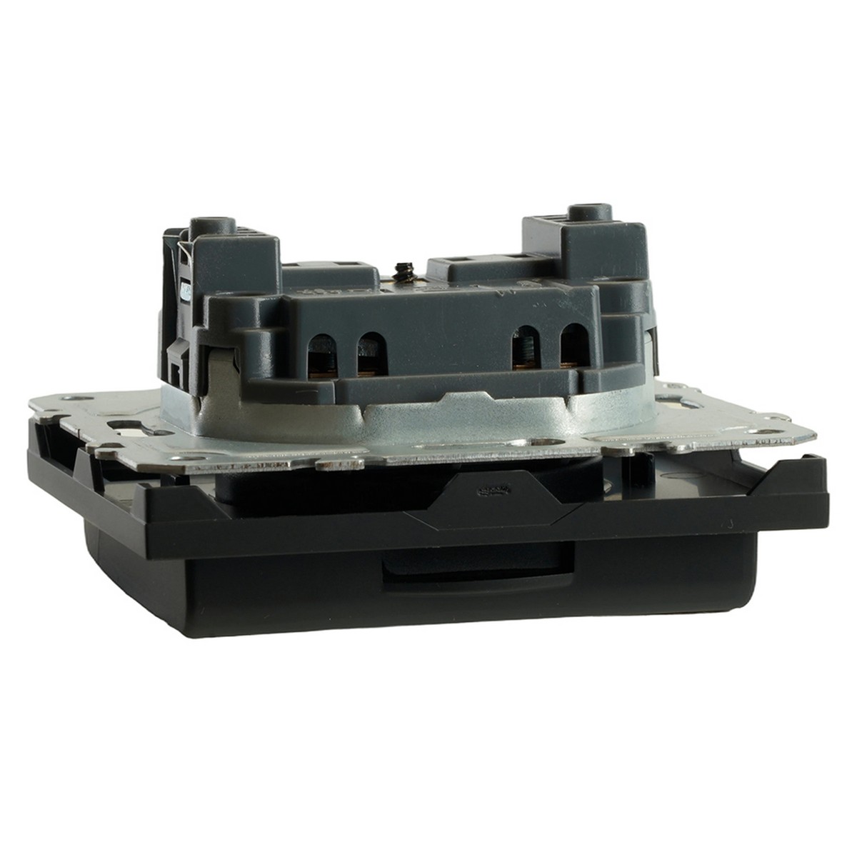 Эмили - Розетки и выключатели Stekker Розетка 1-ая с крышкой с защ. штор б/з STEKKER Эмили RST16-5113-05 черный уголь soft touch 49852