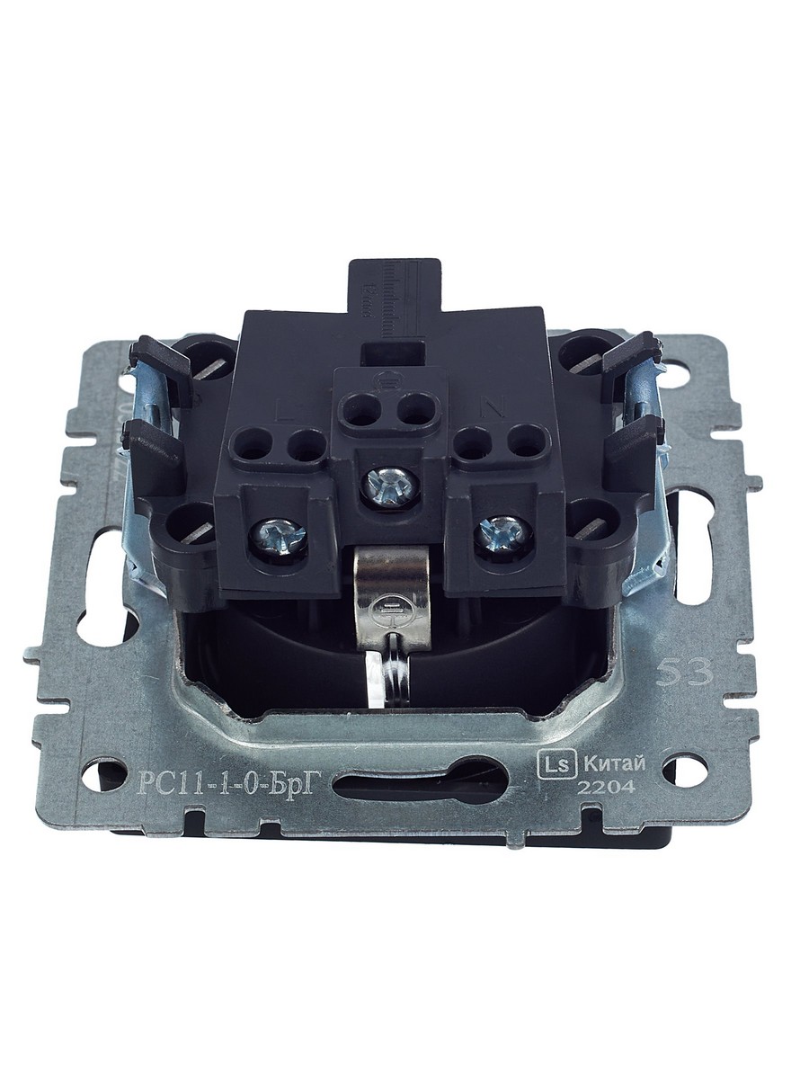 IEK Brite Графит Розетка IEK BRITE с/з без шторок 16А РС11-1-0-БрГ графит BR-R11-16-K53