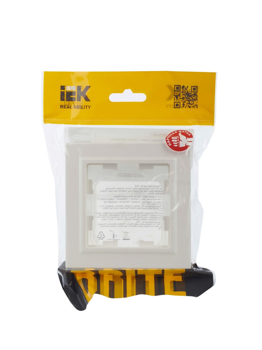 IEK Brite Рамки Рамка IEK BRITE 1-местная IP44 РУ-1-БрЖ-44 жемчуг BR-M12-44-K36