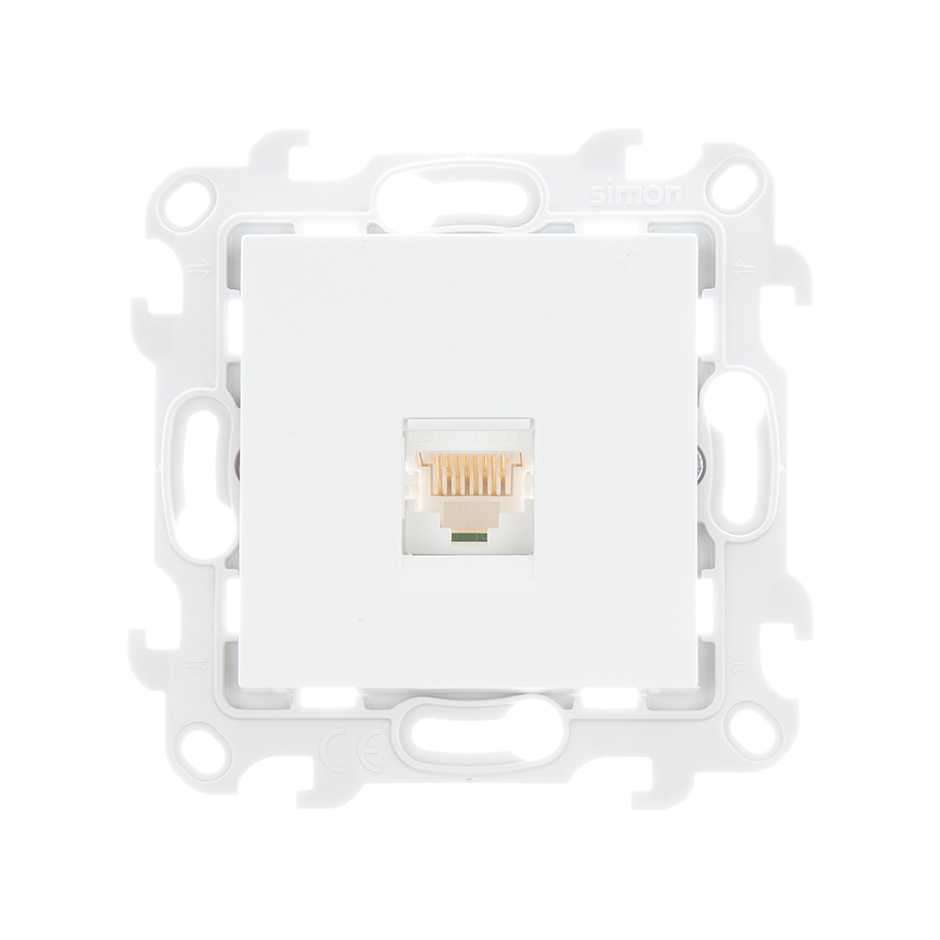 Розетки и выключатели Simon 24 Белые Розетка компьютерная Simon 24 Белая RJ45 кат. 5е UTP 2410598-030