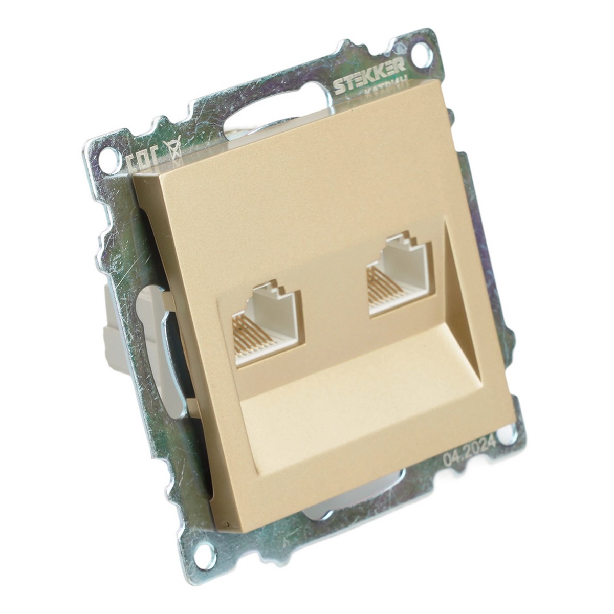 Катрин - Розетки и выключатели Stekker Розетка компьютерная 2-местная RJ-45 STEKKER GLS00-7109-08 Катрин золото 50009