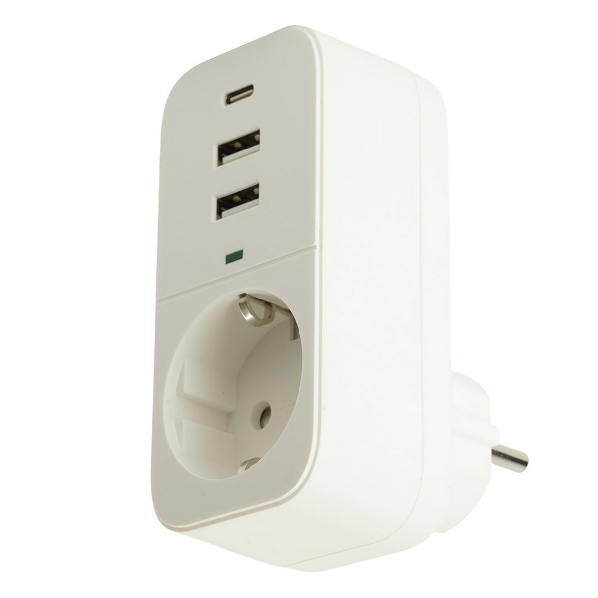 Колодки и удлинители, тройники Сетевой фильтр 1-местный с/з STEKKER HM81-11-1 2USB+1Type-C Nova белый 50142