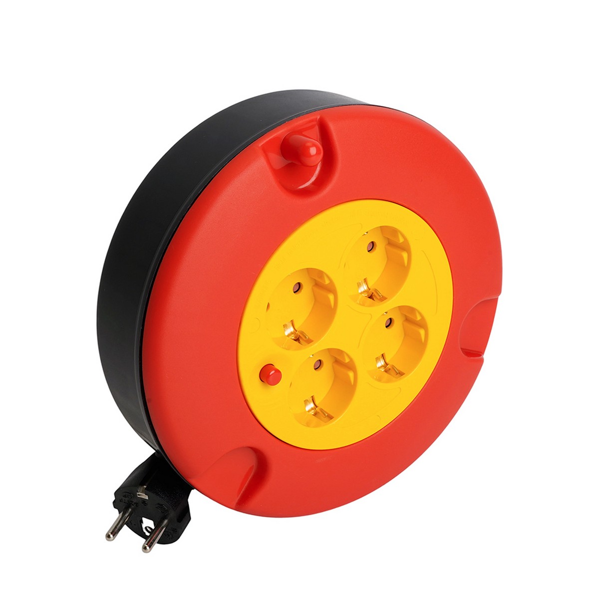 Колодки и удлинители, тройники Удлинитель-рулетка STEKKER STD06-40-30 Standart 4 розетки с/з ПВС 3*1 черный IP20 5м 50178