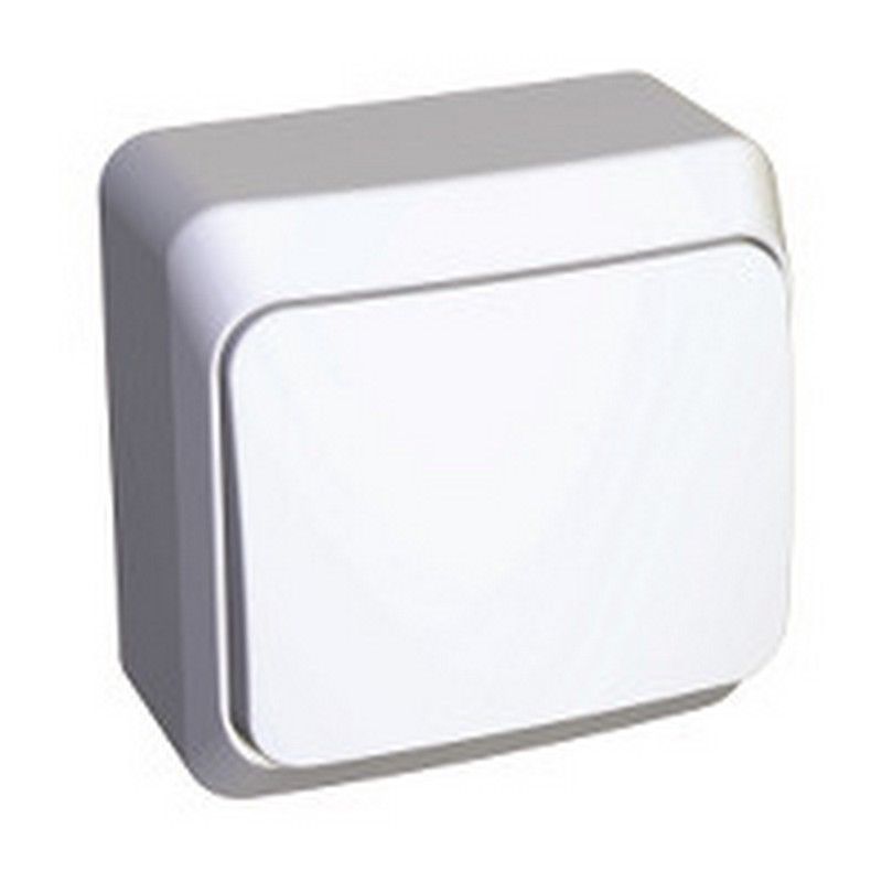 Этюд Белый Выключатель 1-клавишный Systeme Electric Этюд наружный Белый BA10-001B