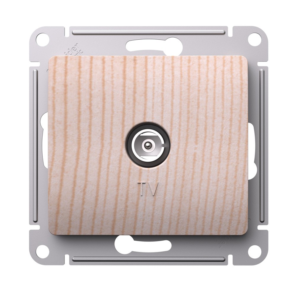 Glossa Сосна Розетка TV Systeme Electric Glossa Сосна Антенна коннектор, GSL001593