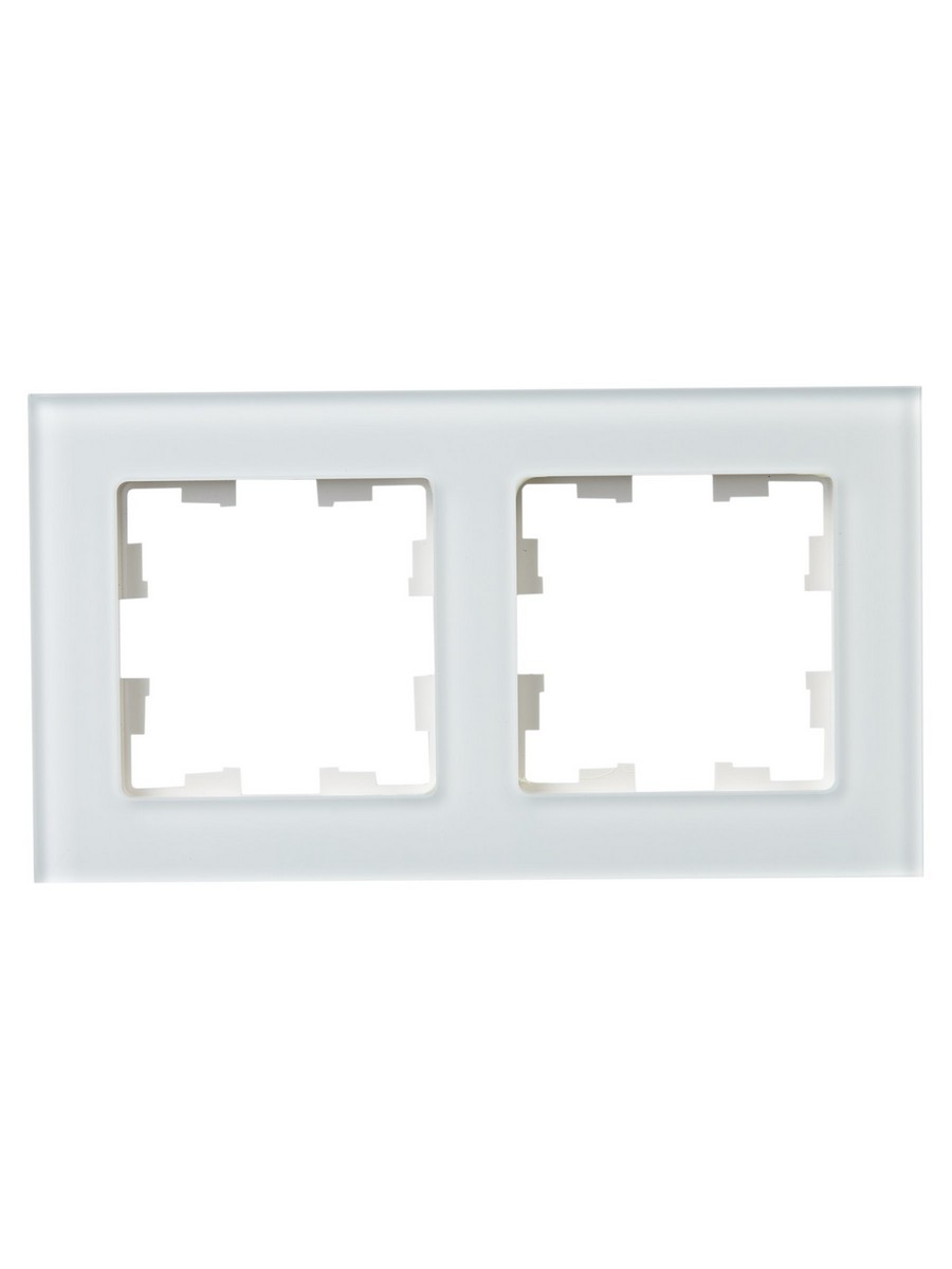 IEK Brite Рамки Рамка IEK BRITE DECOR Белый матовый стекло 2-м РУ-2-2-Бр BR-M22-G-31-K01