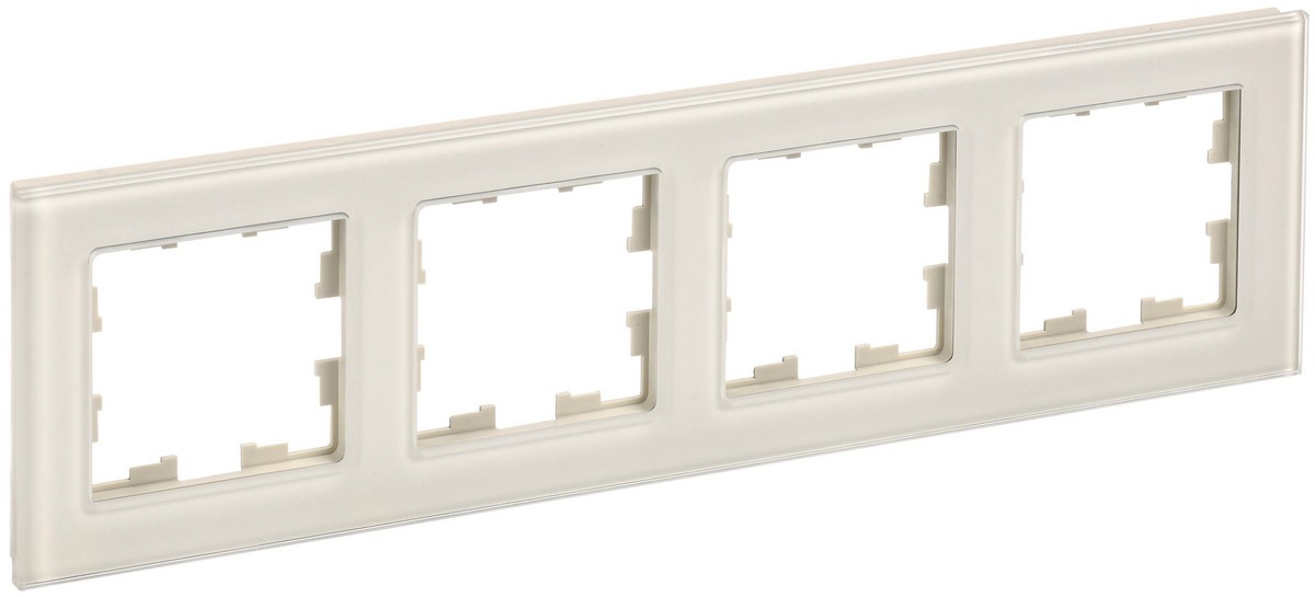 IEK Brite Рамки Рамка IEK BRITE 4-местная РУ-4-2-БрВа стекло ванильный BR-M42-G-K10