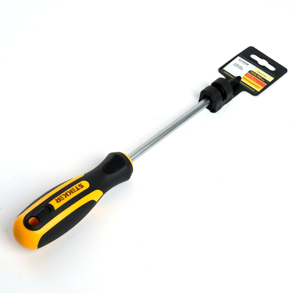 Отвертка крестовая STEKKER Ph 3 х 150 мм Cr-V двухкомпонентная рукоятка SDM-PH3-150 39771 фото