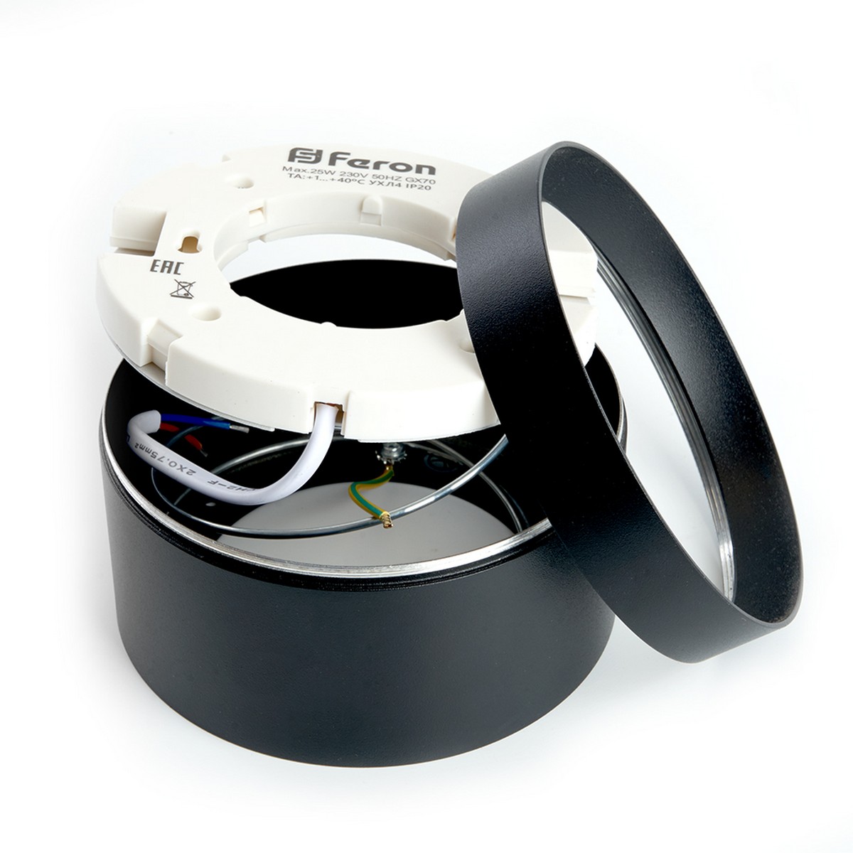 Светильники споты светодиодные Светильник спот потолочный Feron HL370 25W GX70 черный 48298 