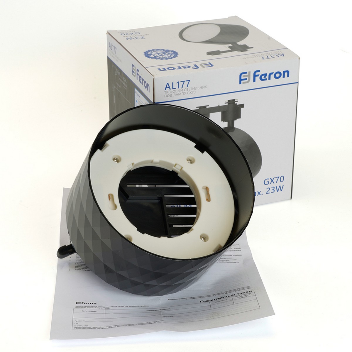 Трековые светодиодные светильники Светильник Feron AL177 трековый GX70 черный 48701 