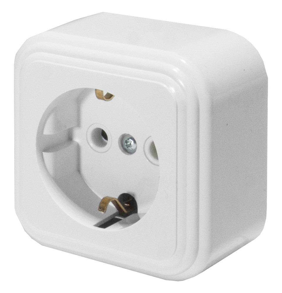 Накладные розетки и выключатели Stekker Розетка 1-местная с/з STEKKER PST16-21-20 16А IP20 белый Брест 39689