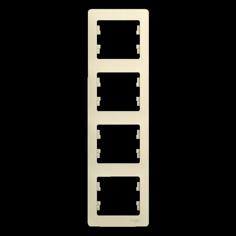 Glossa Бежевый Рамка Systeme Electric Glossa Бежевый 4-я, вертикальная GSL000208