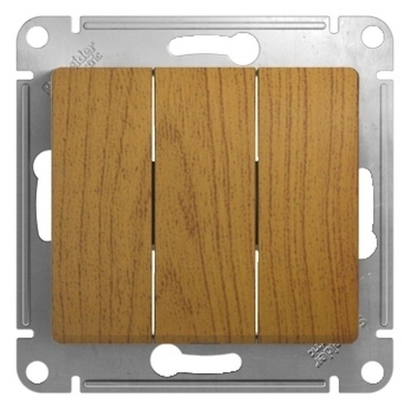 Glossa Дуб Выключатель Systeme Electric Glossa Дерево Дуб 3-клавишный, сх.3 GSL000531
