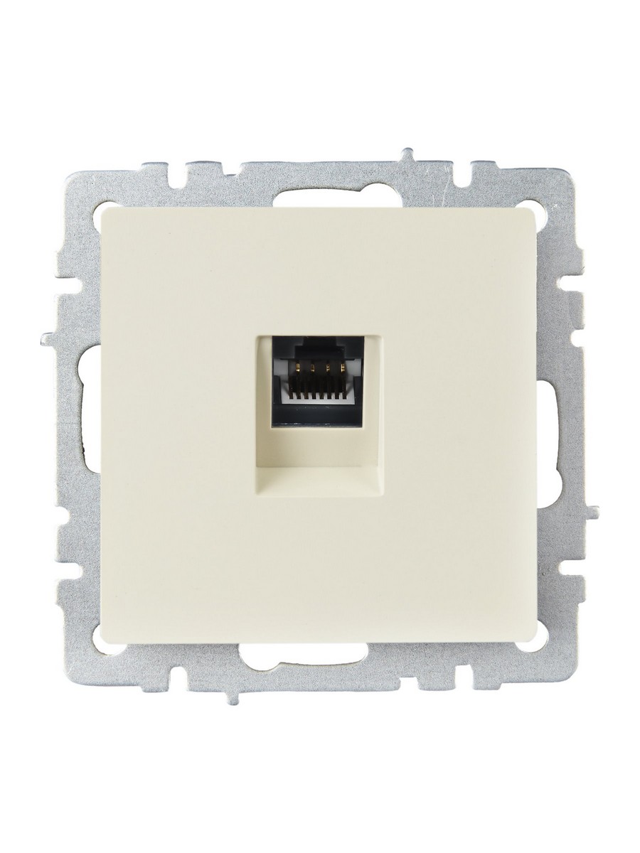 IEK Brite Бежевый Розетка компьютерная IEK BRITE BASE Бежевый RJ45 кат.6 РК11-БрКр BR-K10-2-K10