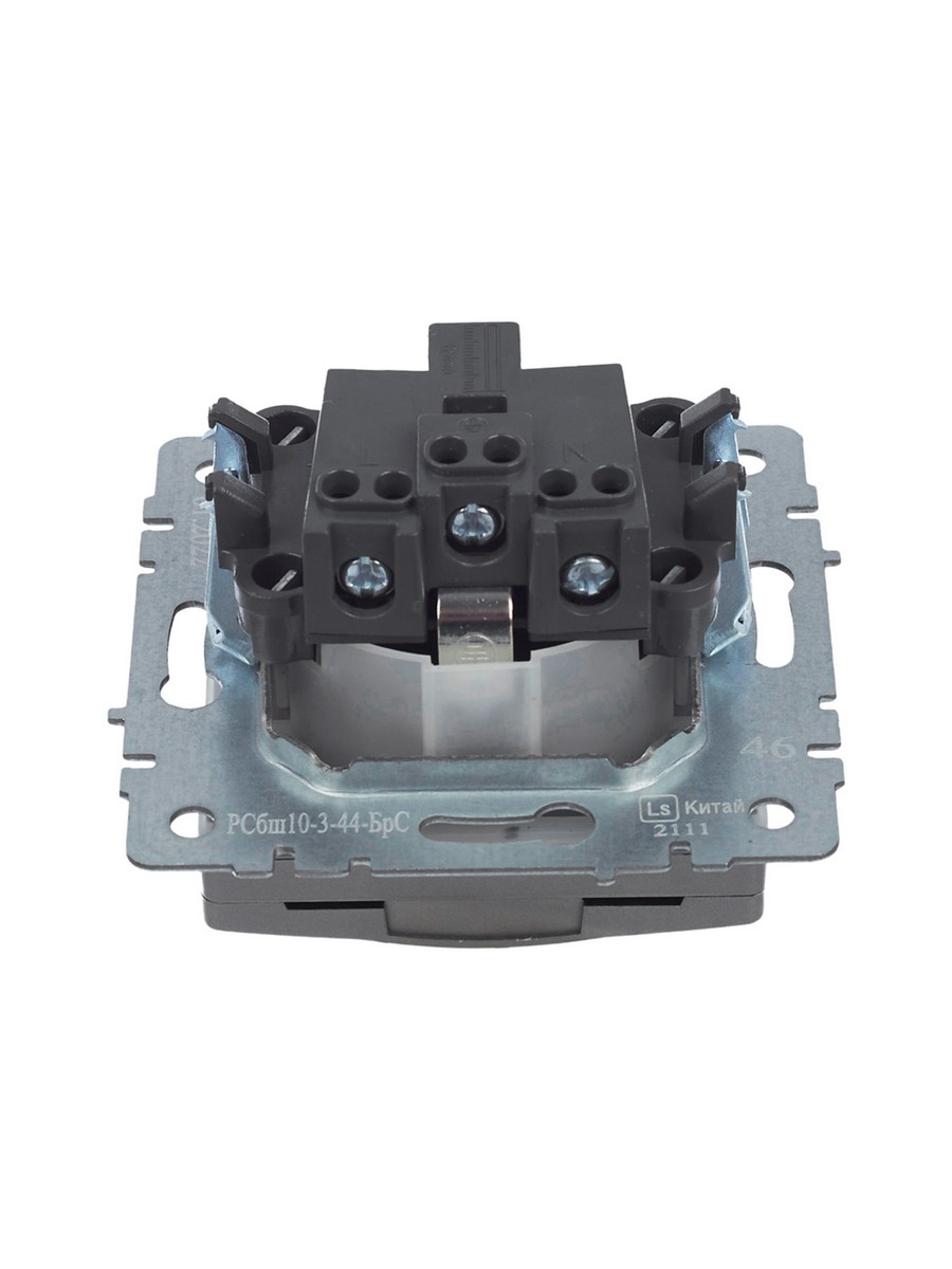 IEK Brite Сталь Розетка IEK BRITE с/з с шторками и крышкой 16А IP44 РСбш10-3-44-БрС сталь BR-R16-16-44-K46