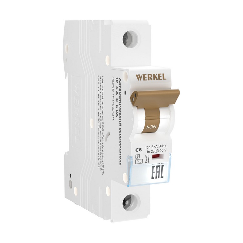 Werkel Автоматический выключатель Werkel 1P 6 A C 6 кА W901P066 