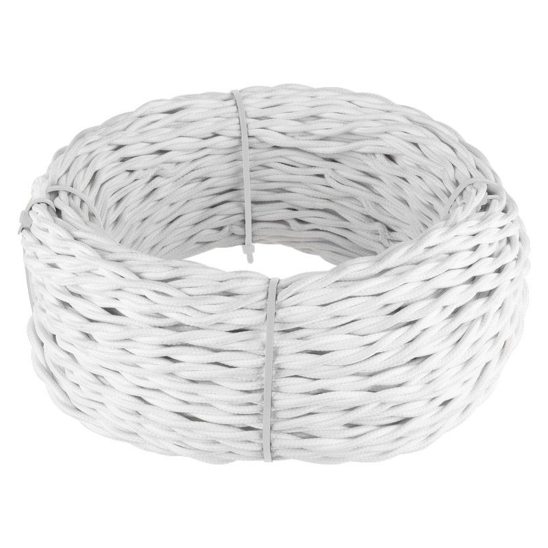 Витой ретро провод (кабель) Ретро кабель Werkel витой 2х2,5 (белый) 50 м W6452601