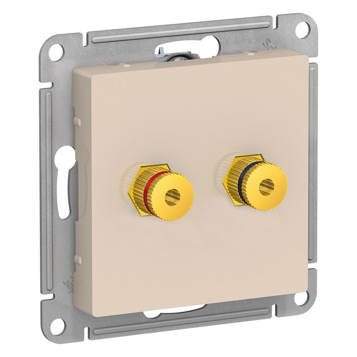 AtlasDesign Бежевый Аудиорозетка Systeme Electric AtlasDesign бежевый двухместная ATN000287