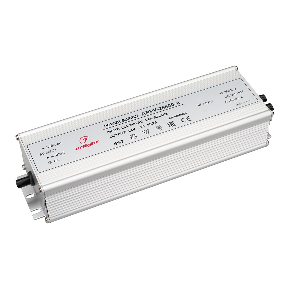 Блоки питания для светодиодной ленты Блок питания Arlight ARPV-24400-A (24V, 16.7A, 400W) (IP67 Металл, ) 026456(1) 