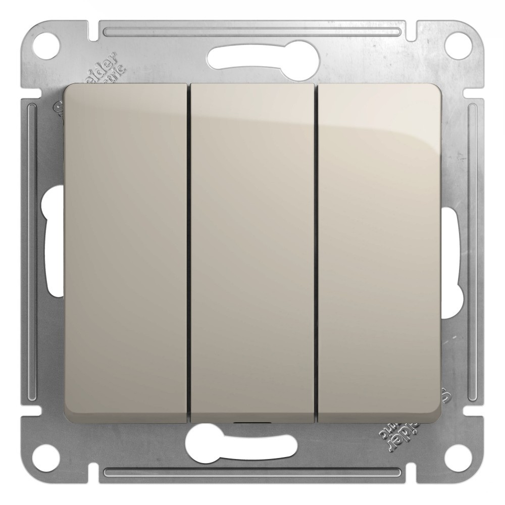 Glossa Молочный Выключатель 3-клавишный Systeme Electric Glossa Молочный GSL000931