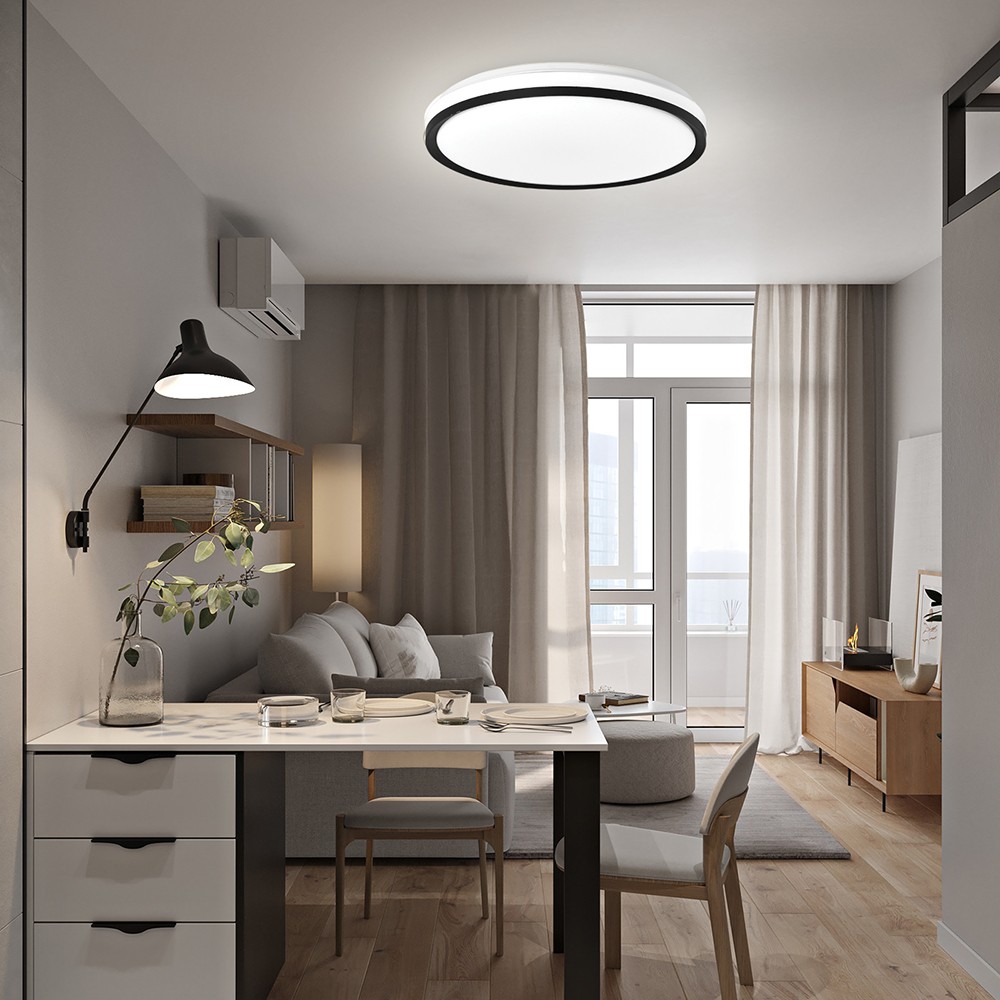 Управляемые светодиодные светильники и люстры Светодиодный управляемый светильник Feron AL6240 “Simple matte” 80W 3000К-6500K черный 48073 